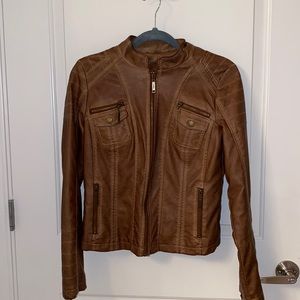 Tan Vegan Leather Jacket